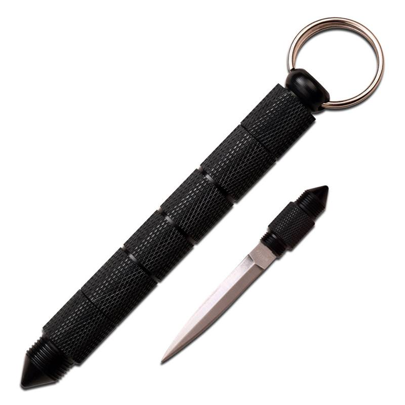 7 Inch Overall Black Kubaton with 2.5 Satin Finish Blade - Tophatter's Army Products & Self Defense Collectible Weapons - Tophatter Daily Deals